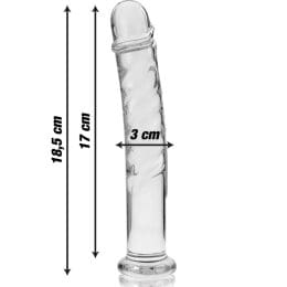 NEBULA SERIES BY IBIZA - MODEL 16 DILDO BOROSILICATE GLASS 18.5 X 3 CM CLEAR